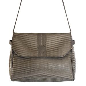 EUC Vintage Liz Claiborne Beige leather-trim crossbody bag